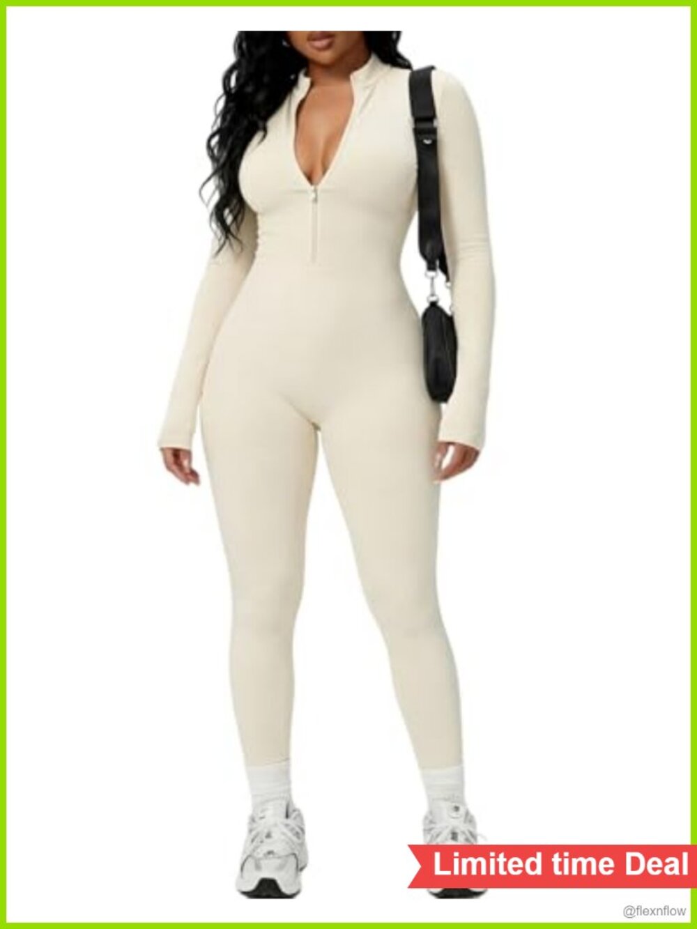 Women's Long Sleeve Zip Up Workout Jumpsuit Polyamide Elastane Gym Yoga Bodysuit